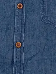 Vorschaubild 6 von Kinder Jeanshemd Freizeithemd Gr. 134 Blau Baumwolle Langarm
