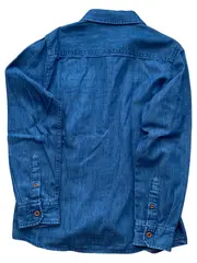 Vorschaubild 2 von Kinder Jeanshemd Freizeithemd Gr. 134 Blau Baumwolle Langarm