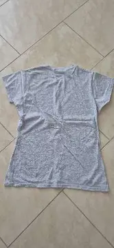Vorschaubild 4 von T-Shirt Damen Gr. 40/42 Grau Pink Logo-Print Casual
