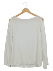 Vorschaubild 1 von Damen Langarmshirt Gr. 34/XS Weiß Elegant Cut-Outs