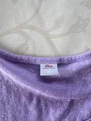 Vorschaubild 2 von Damen T-Shirt Gr. 42 XL Lila Leinen Casual Kurzarm