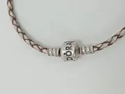 Vorschaubild 3 von Damen Armband Leder Braun 19cm Klassisch Geflochten