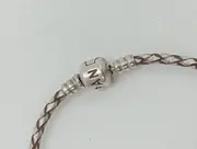 Vorschaubild 2 von Damen Armband Leder Braun 19cm Klassisch Geflochten