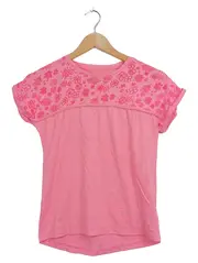 Vorschaubild 1 von Mädchen T-Shirt Gr. 158/164 Rosa Blumenmuster Kurzarm