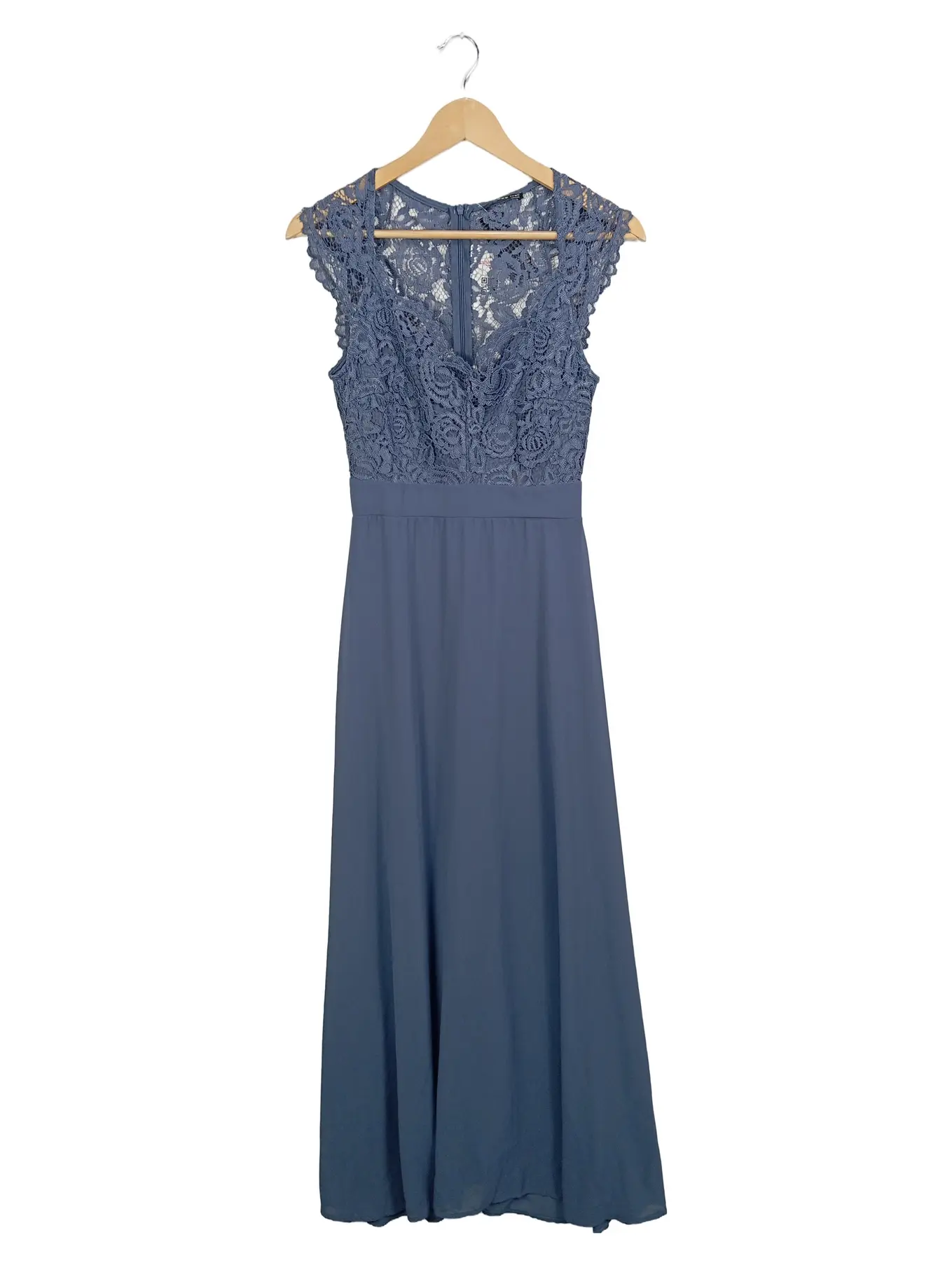 TFNC Damen Abendkleid Maxikleid Elegant Blau Spitze Gr. 38 M