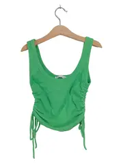 Vorschaubild 6 von Damen Top Grün Gr. 36/S mit Raffung und Kordelzug Casual