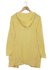 Vorschaubild 2 von Strickjacke Damen Gelb Gr. 34/XS Kapuze Baumwolle Freizeit