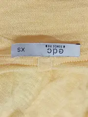 Vorschaubild 3 von Strickjacke Damen Gelb Gr. 34/XS Kapuze Baumwolle Freizeit