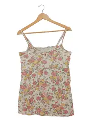 Vorschaubild 1 von Damen Blumen Top XL Baumwolle Mehrfarbig Casual Trägertop