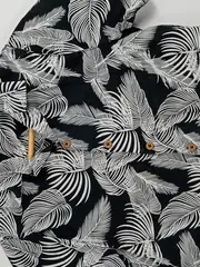 Vorschaubild 5 von HIP & HOPPS Kinder Hawaiihemd Gr. 146 Kurzarm Palmenblätter Schwarz Weiß