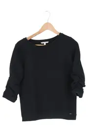 Vorschaubild 1 von Pullover Damen Gr. 36/S Schwarz Klassisch Casual Raffungen