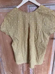 Vorschaubild 2 von Bluse Damen 34 Gelb Casual Blumenmuster Kurzarm Shirt