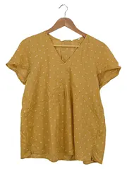 Vorschaubild 1 von Bluse Damen 34 Gelb Casual Blumenmuster Kurzarm Shirt