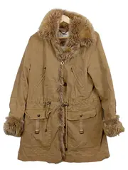 Vorschaubild 1 von Damen Parka Gr. 38 M Beige mit Kunstfell Casual Outdoor Jacke