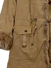 Vorschaubild 3 von Damen Parka Gr. 38 M Beige mit Kunstfell Casual Outdoor Jacke