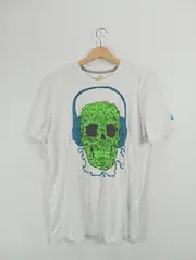 Vorschaubild 1 von Kinder T-Shirt Totenkopf Motiv Gr. 40 Weiß Sportlich