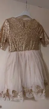 Vorschaubild 4 von Mädchen Festkleid Pailletten Tüll Einhorn Schleife Rosa Gr. 140