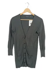 Vorschaubild 1 von Damen Strickjacke Cardigan Gr. XS Grau Baumwolle Kaschmir