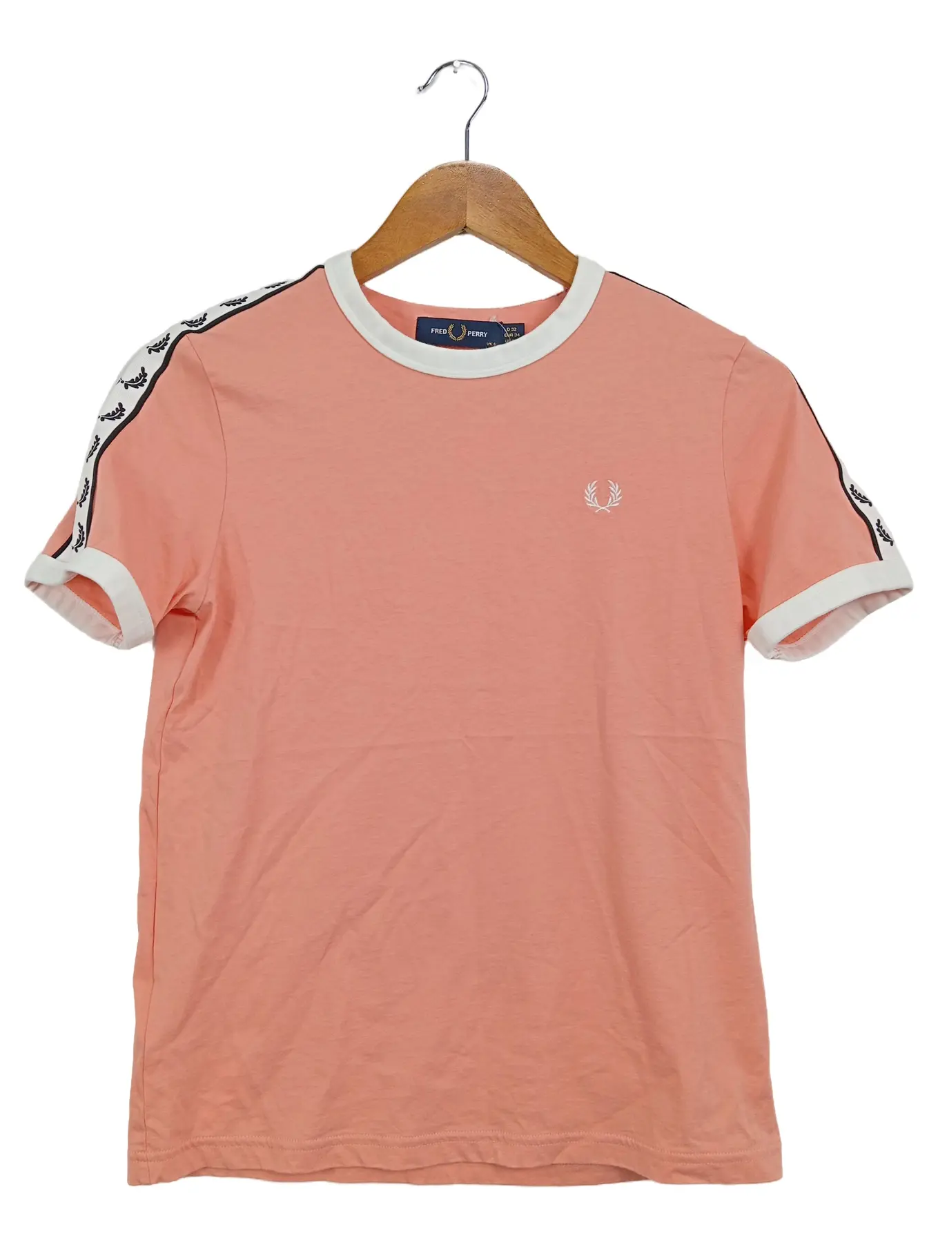 FRED PERRY T-Shirt Damen Rosa Größe 34 Baumwolle Preppy Casual