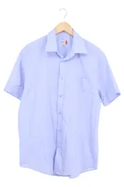 Vorschaubild 1 von Herren Freizeithemd Kurzarm Blau Gr. 52/L Casual Baumwolle