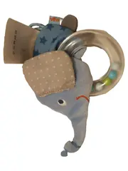 Vorschaubild 1 von Greifling Elefant Stoff Baby Spielzeug Blau Sterne 10x14cm
