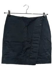 Vorschaubild 1 von Damen Minirock Wickelrock Schwarz Gr. 36 Leinen Casual