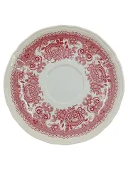 Vorschaubild 1 von Untertasse Burgenland Rot Weiß Blumenmuster Porzellan 14cm