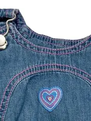 Vorschaubild 3 von Jeans Latzkleid Baby Mädchen Gr. 62 Herz Applikation Blau