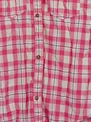 Vorschaubild 5 von Damen Hemdbluse Kariert Rosa Weiß Blau Gr. XS Baumwolle