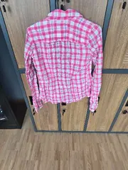 Vorschaubild 3 von Damen Hemdbluse Kariert Rosa Weiß Blau Gr. XS Baumwolle