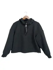 Vorschaubild 1 von Damen Kapuzenpullover Sweatshirt Schwarz Gr. 36/S Casual Strukturmuster