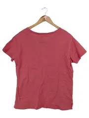 Vorschaubild 2 von Damen T-Shirt Rosa Einheitsgröße Casual Baumwolle Knopfleiste