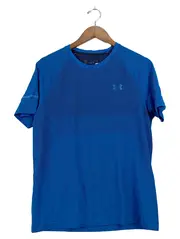Vorschaubild 1 von Herren Sport Shirt Blau L Kurzarm Polyester Logo Print