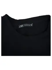 Vorschaubild 2 von Damen T-Shirt Rüschenärmel Schwarz Gr. M Kurzarm