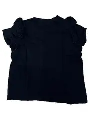Vorschaubild 3 von Damen T-Shirt Rüschenärmel Schwarz Gr. M Kurzarm