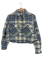 Vorschaubild 1 von Damen Strickjacke Kariert Blau Gr. 34/XS Casual