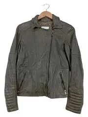 Vorschaubild 1 von EDC Lederjacke Damen Gr. 40/L Grau Bikerjacke Urban Freizeit