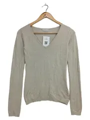 Vorschaubild 1 von Damen Pullover Gr. 34/XS Beige V-Ausschnitt Klassisch