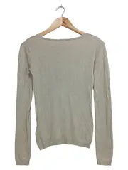 Vorschaubild 2 von Damen Pullover Gr. 34/XS Beige V-Ausschnitt Klassisch
