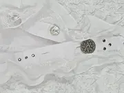 Vorschaubild 5 von Damen Bluse Gr. 38 Weiß mit Rüschen Langarm Elegant