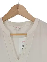 Vorschaubild 2 von Damen Bluse Gr. 40 Elegant Beige Polyester Langarm