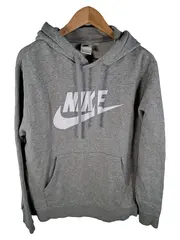 Vorschaubild 1 von Herren Kapuzenpullover Grau M Logo Print Baumwolle Polyester Freizeit