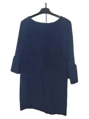 Vorschaubild 3 von Businesskleid Damen Gr. 36 Dunkelblau 3/4-Arm Rüschen