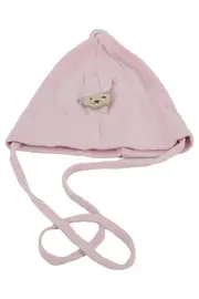Vorschaubild 1 von Babymütze Kinder Gr. 47 Rosa Baumwolle Bindemütze Bärchen Applikation