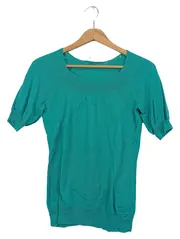 Vorschaubild 1 von Pullover Damen XS Türkis Casual Kurzarm Strickpullover