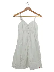 Vorschaubild 1 von EDC Sommerkleid Midikleid Rüschen Baumwolle Weiß Gr. 32 XXS
