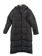 Vorschaubild 1 von Damen Wintermantel Gr. 36/S Schwarz Casual Gesteppt Kapuze