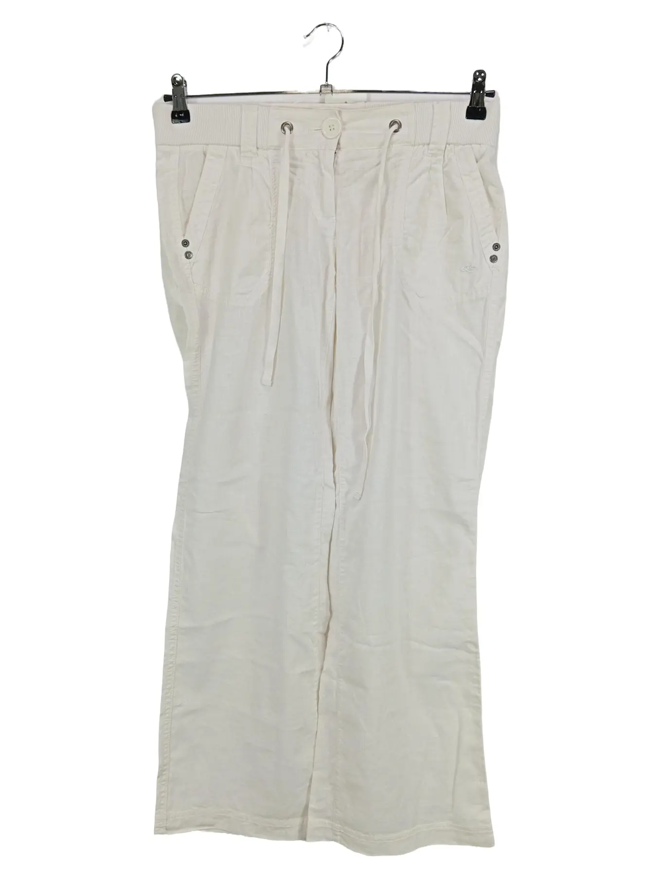 QS BY S.OLIVER Damen Leinenhose Gr. 36 Beige Casual Sommerhose