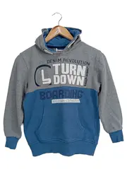 Vorschaubild 1 von Jungen Kapuzenpullover Gr. 134/140 Grau Blau Casual Hoodie