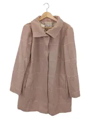 Vorschaubild 1 von Damen Wollmantel 38/M Beige Klassisch Elegant Kariert